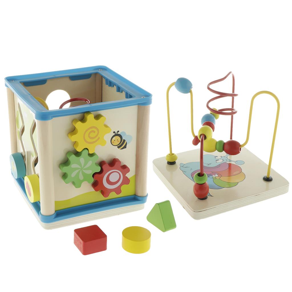 Abacus Counting Bead - Houten activiteitenkubus 3D puzzel Montessori speelgoed