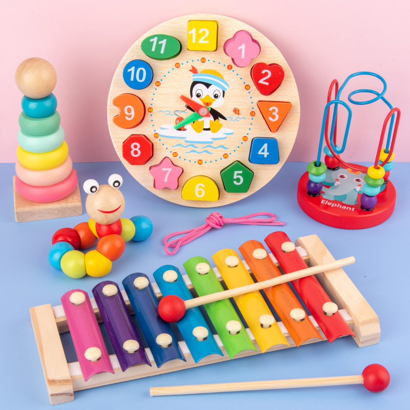 Kids Nature Education - Montessori Babyspeelgoed Kinderen 3D Houten Puzzels