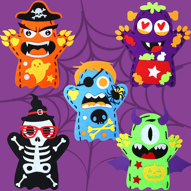 Kids Education Usa - 2 Stuks Halloween Handpop Diy Ambachtelijk