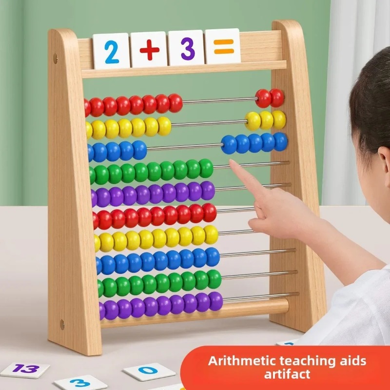 Abacus Counting Bead - Houten telraam Educatief wiskundespeelgoed Kinderen Regenboog