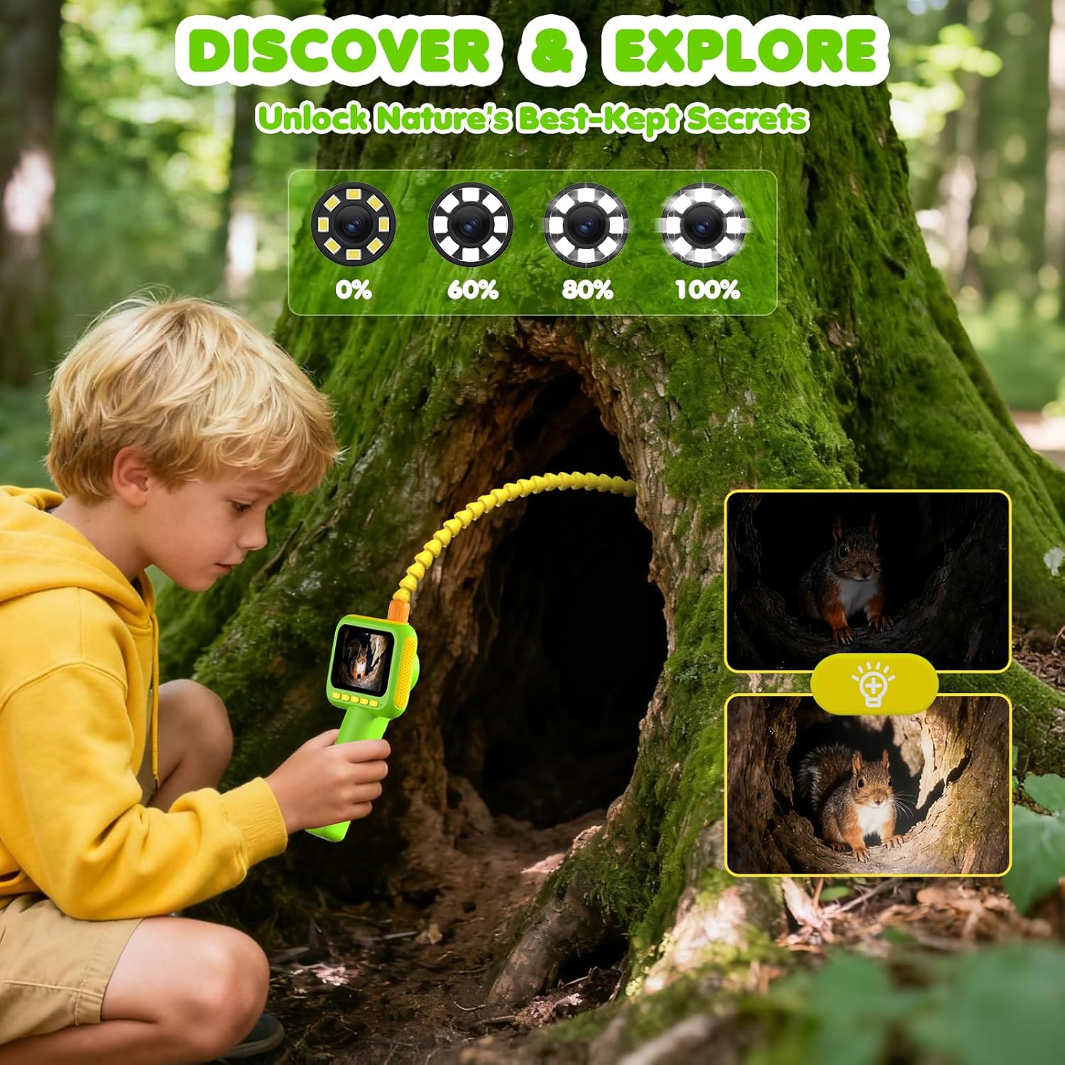Kids Nature Education - Endoscoop voor kinderen, borescoop slangencamera speelgoed