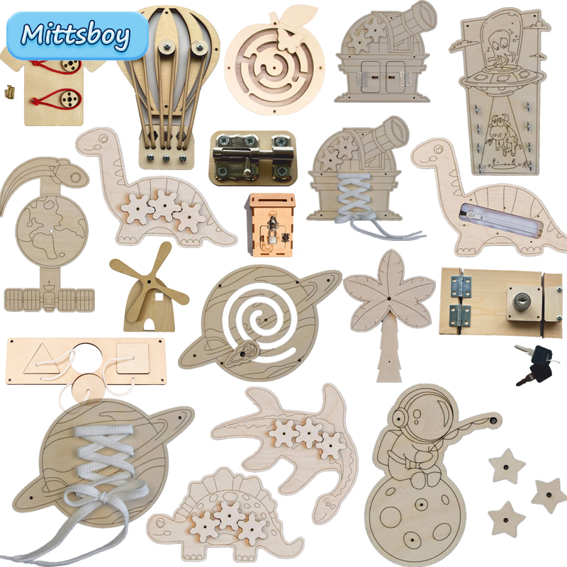 Kids Education Usa - Montessori Drukke Board Accessoires Houten Speelgoed